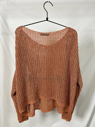 Pumpkin Spice Open-Knit Sweater