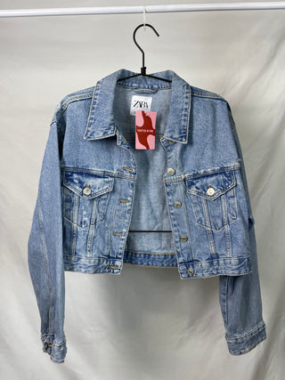 Ripped Cropped Denim Jacket