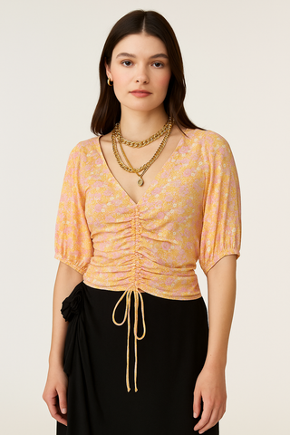Floral Smocked Back Top