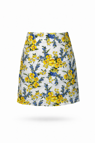 Floral Linen Skirt