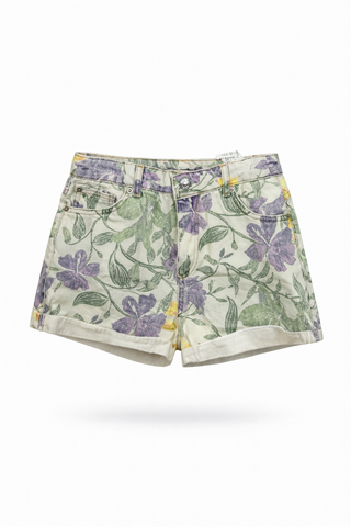 Pastel Petal Denim Shorts