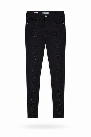 Criss-Cross Skinny Jeans