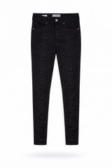 Criss-Cross Skinny Jeans