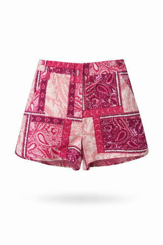 Pink Patchwork Shorts