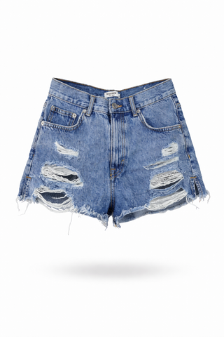 Distressed Denim Shorts
