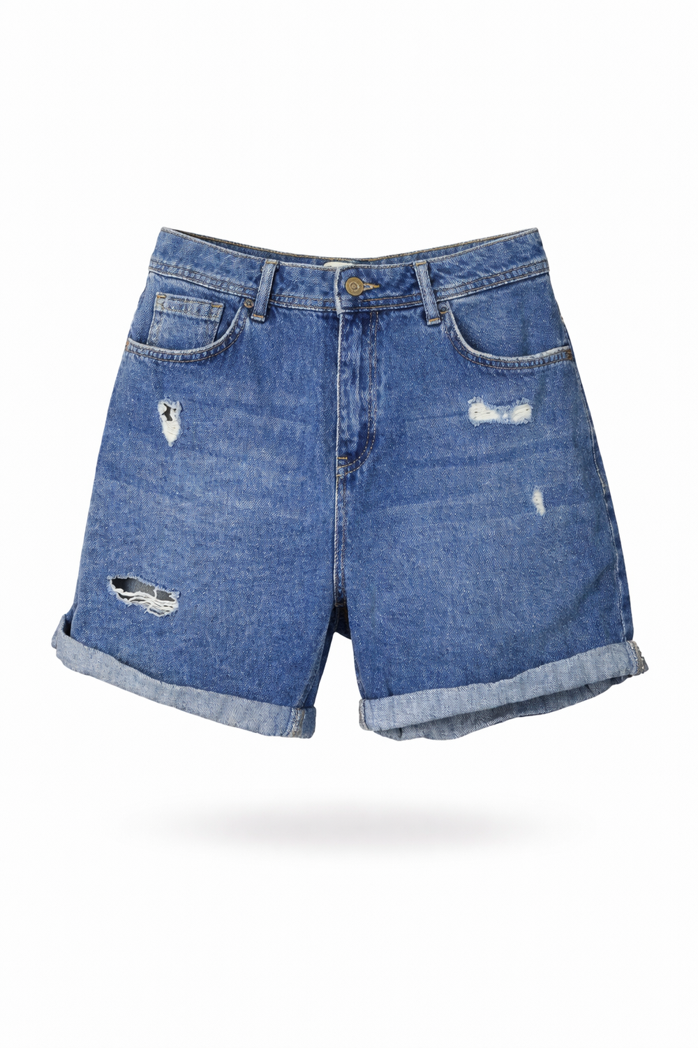 Rolled Distressed Shorts