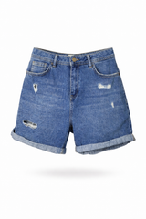 Rolled Distressed Shorts