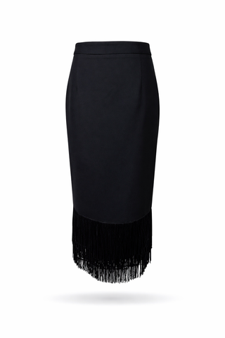 Calf Fringy Skirt
