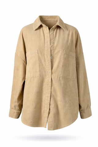 Light Camel Corduroy Button-Up