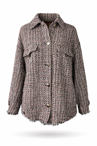 Berry Tweed Button-Up