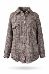 Berry Tweed Button-Up