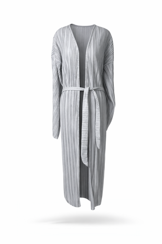 Gray Pleated Cardigan