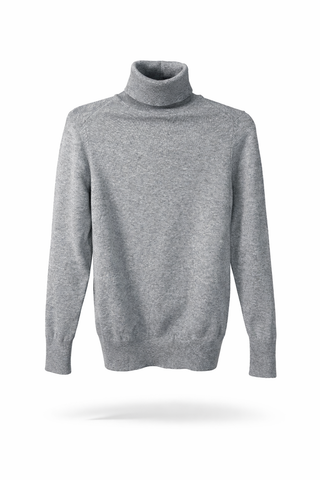 Grey Knit Turtle-Neck