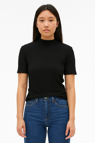 Black Turtle Neck Top