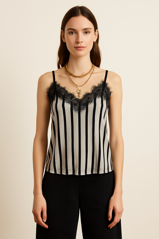 Lace Striped Blouse