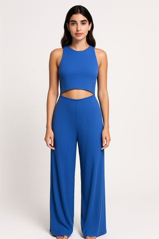 Ribbed Cut-Out Jumpsuit