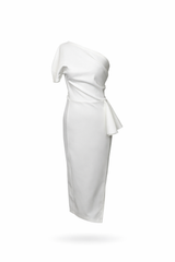 Half Sleeve One Shoulder Dress