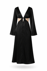 Side-cutout Satin Dress