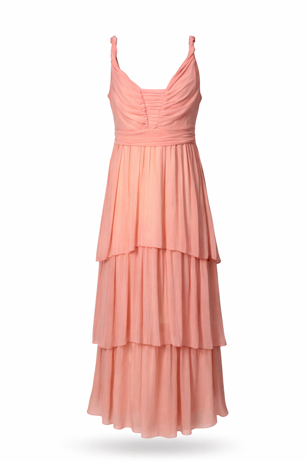 Two-Layer Long Ruffle Dress