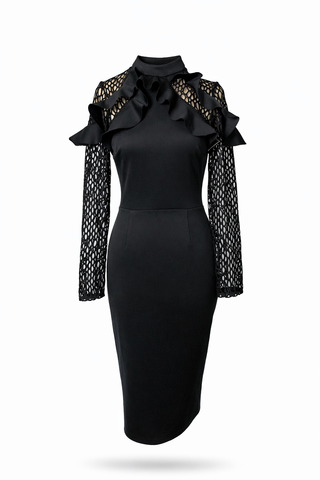 Fishnet Ruffle Dress
