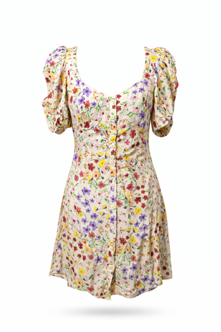 Floral Puff Sleeve Mini Dress