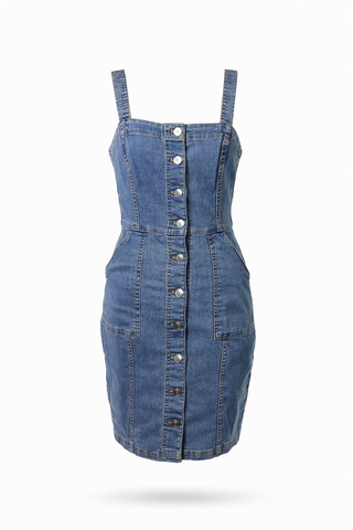 Button Up Mini Denim Dress