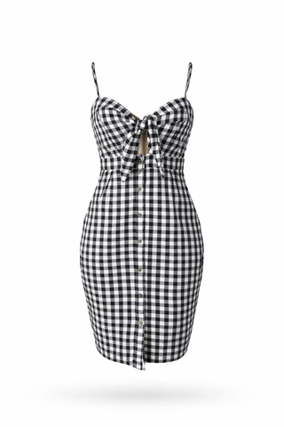 Gingham Cut-Out Dress