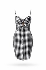 Gingham Cut-Out Dress