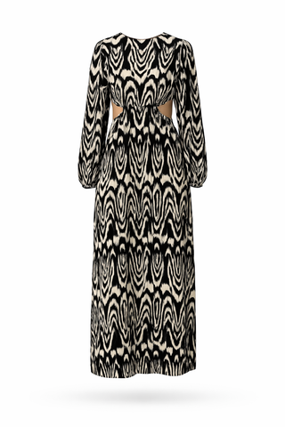 Patterned Cut-Out Dress