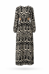 Patterned Cut-Out Dress