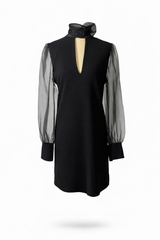 Noir Tie-Neck Dress