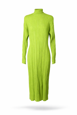 Lime Ribbed Knit Dress