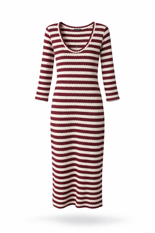 Cherry Stripe Knit Dress