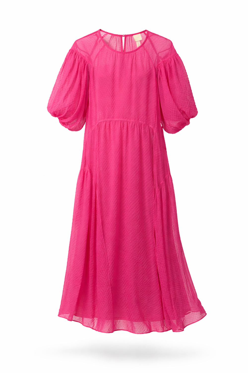 Puffy Sleeves Sheer Dress