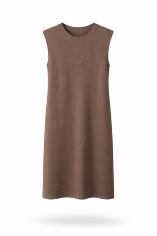 Tan Round Neck Dress