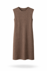 Tan Round Neck Dress