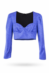 Polka-Dot Cropped Blouse