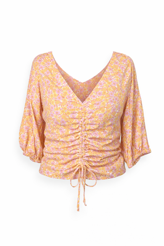 Floral Smocked Back Blouse