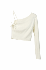 Ivory Tie-Shoulder Croptop