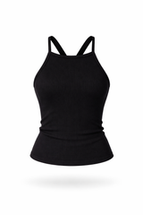Ribbed Cross-Back Tank Top
