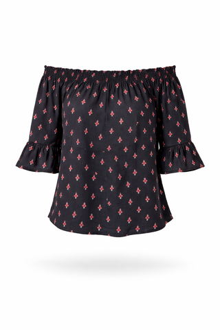 Flowy Off-Shoulder Boho Blouse