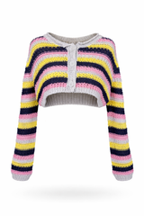 Candy-Stripe Crop Knit