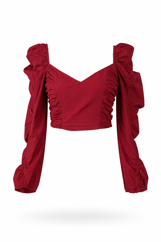 Ruffled Cropped Blouse