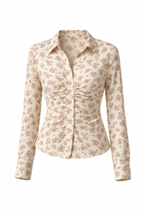 Side Scrunched Blouse/Button-Up