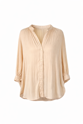 Sophisticated Pleated Blouse/Button-Up