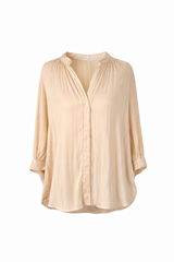 Sophisticated Pleated Blouse/Button-Up