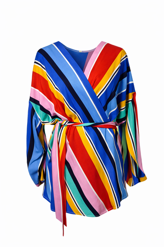 Rainbow Wrap Blouse