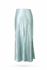 Pearly-Blue Satin Skirt