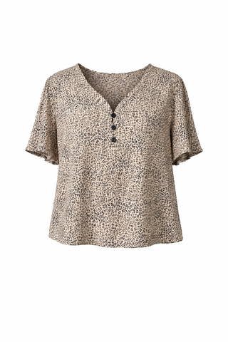 Flirty Leopard Blouse/Button-down