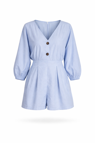 Periwinkle Poplin Romper